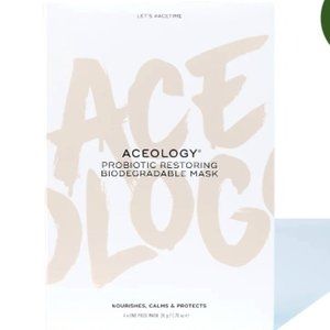NIB Aceology PROBIOTIC RESTORING BIODEGRADABLE MASK x 4 Retails $59